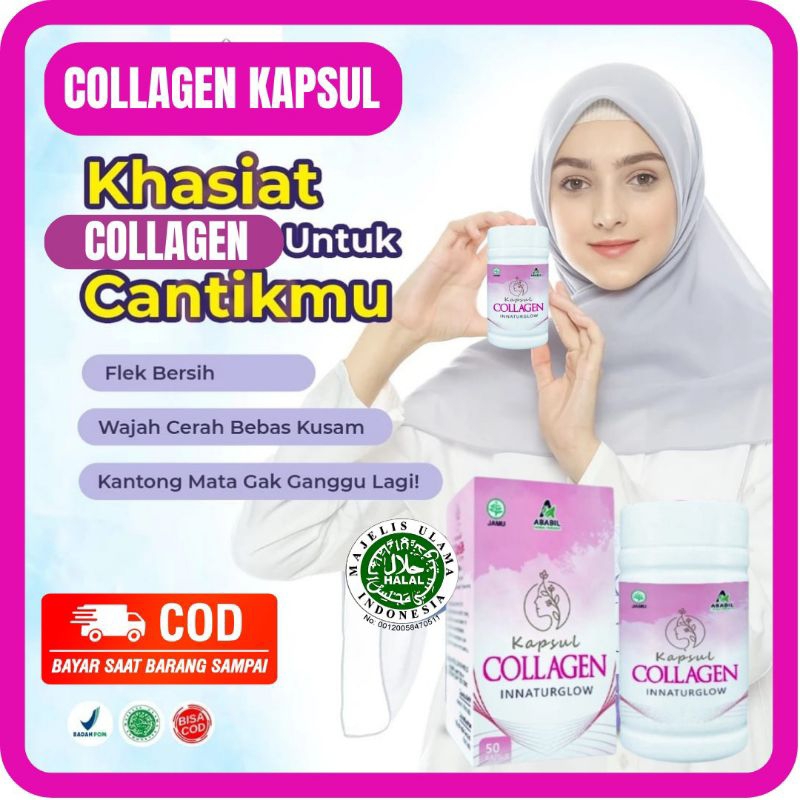 COLLAGEN KAPSUL INNATURGLOW - KAPSUL COLLAGEN ABABIL MENCERAHKAN KULIT WAJAH COLLAGEN FISH PEMUTIH A