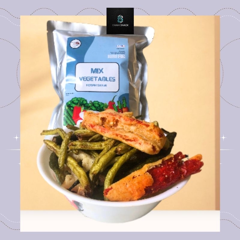 

SNACK KERIPIK MIX SAYUR BROKOLI WORTEL CABE MERAH BAWANG BOMBAY OKRA BUNCIS JAMUR MINTULLL 150 GRAM