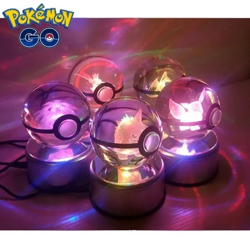 POKEMON MONSTER GLOWING POKEBALLS 3D LASER LED ORIGINAL PIKACHU GENGAR SNORLAX CHARIZARD MEW GROUDON