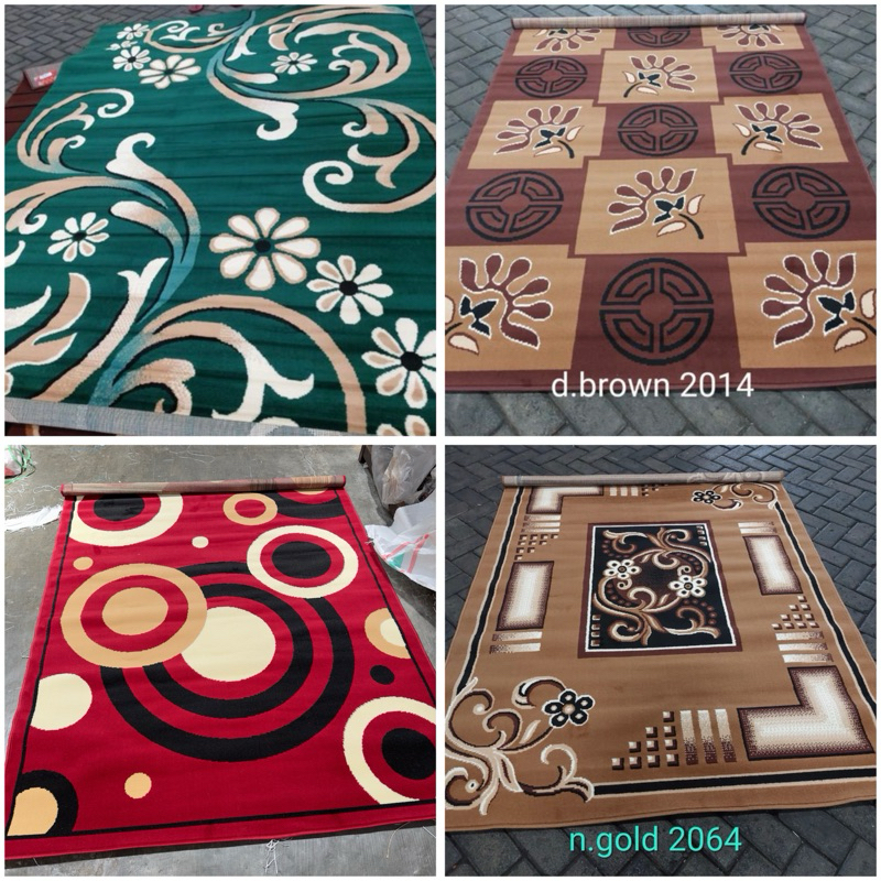 Karpet Permadani Moderno 160 x 210 Minimalis Abstrak Kotak Bunga