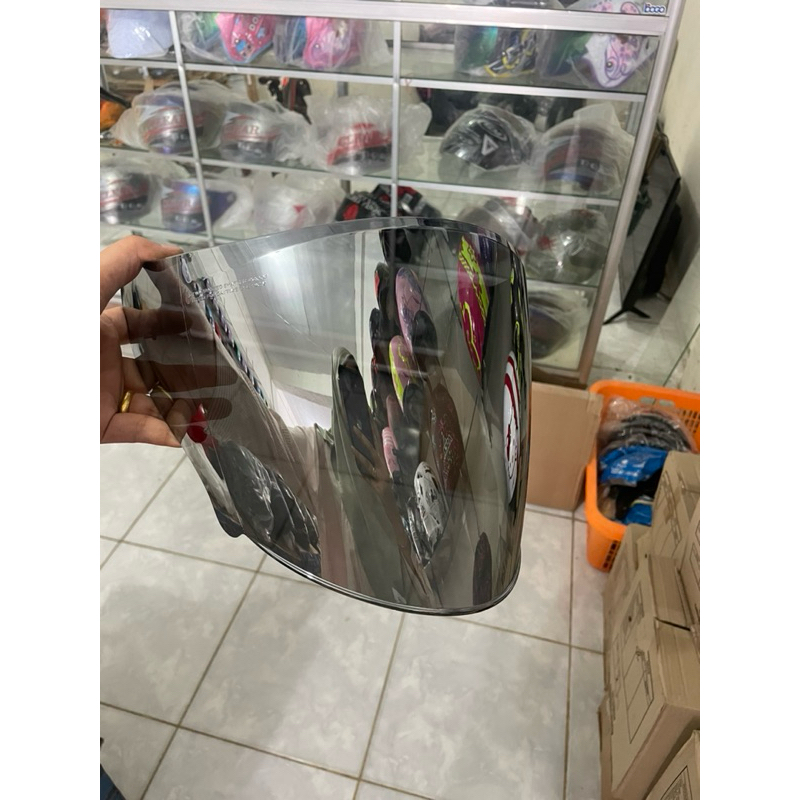 KACA VISOR KYT KYOTO IRIDIUM SILVER RIAU PADANG