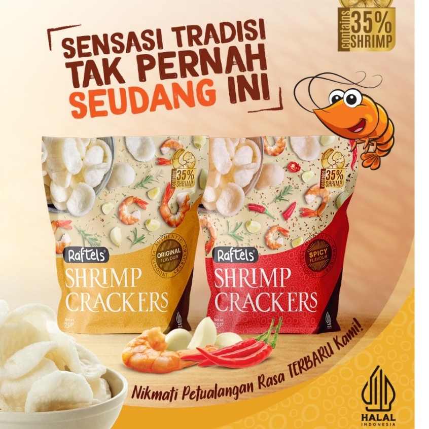 

Raftels - Shrimp Crackers - Kerupuk Udang - 75gr - Siap Makan