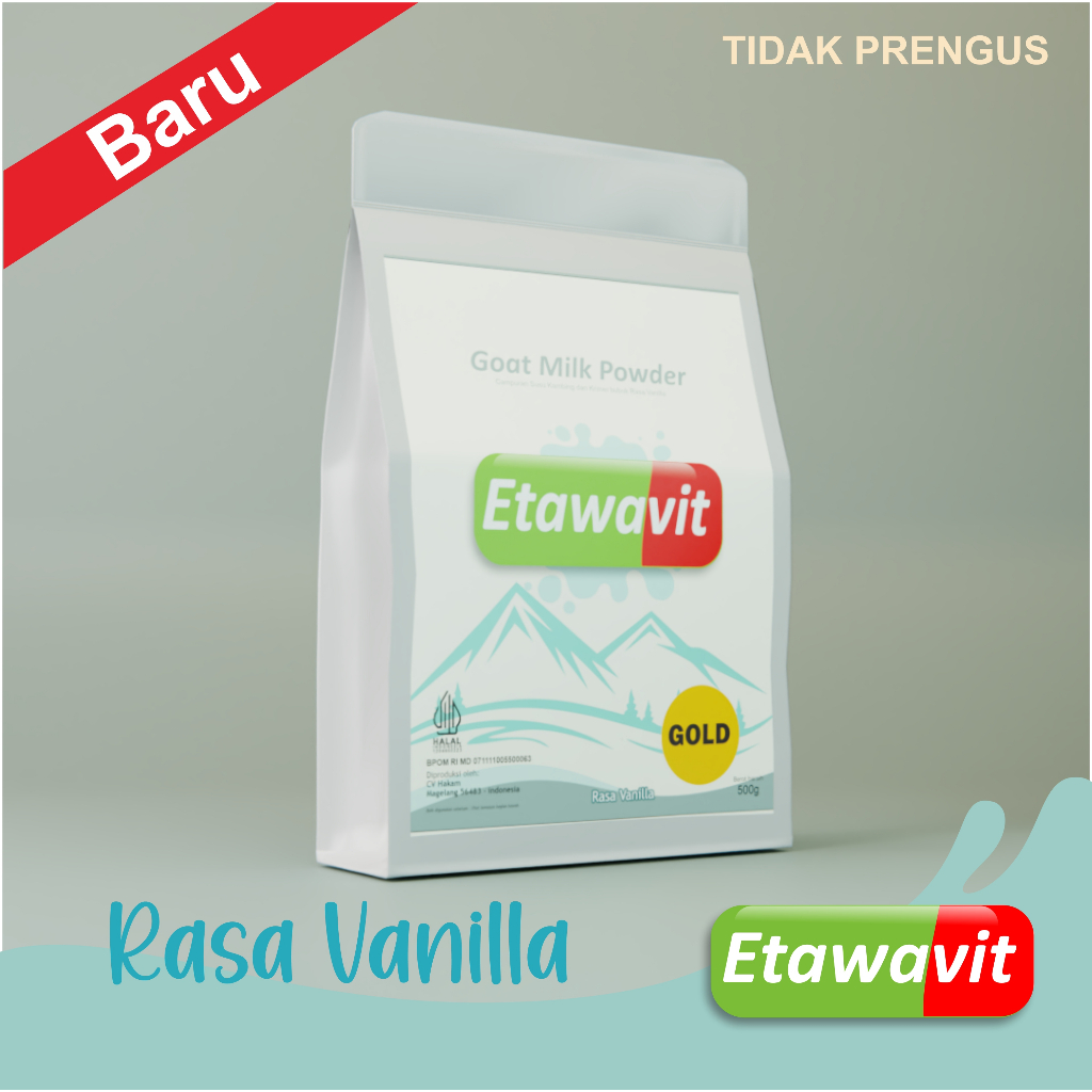 

SUSU KAMBING ETAWAVIT RASA VANILLA 500 gr - Susu kambing Bubuk - mengandung 60% susu kambing etawa.