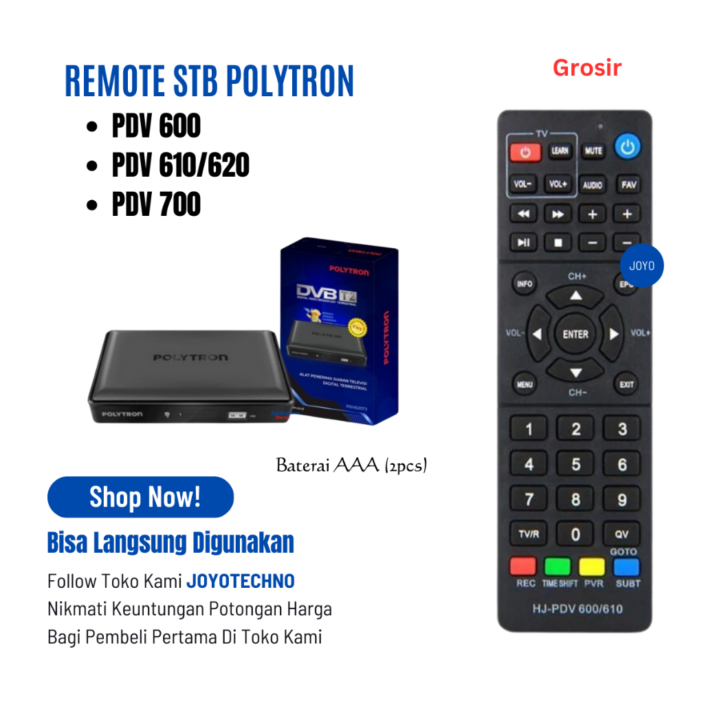 Remote Multi STB Polytron DVBT2 Multi STB PDV 600 / PDV 610 / PDV 620 / PDV 700