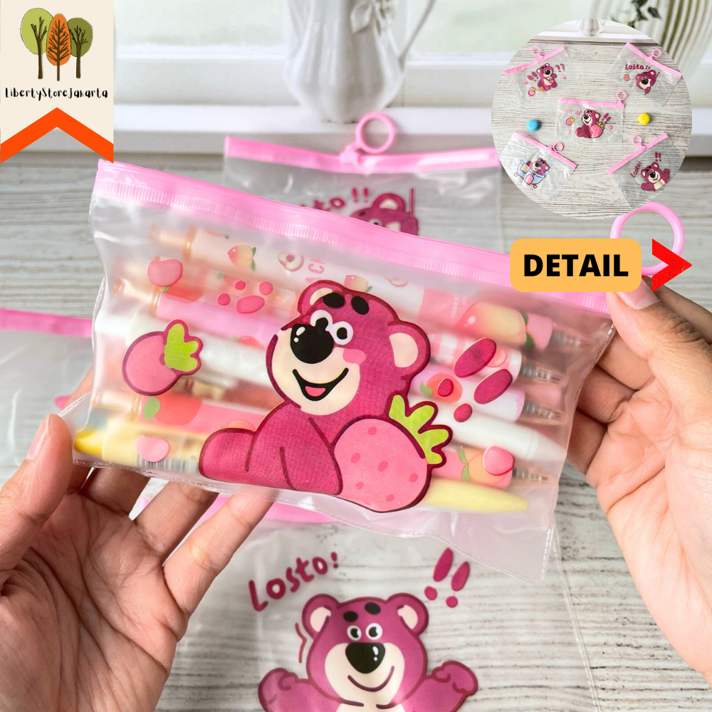 

Kotak Pensil Lotso Pouch PVC Bening Kecil Seleting Ziplock KP-1129 Pencil Case Perlengkapan Sekolah Stationery Kado Ulang Tahun