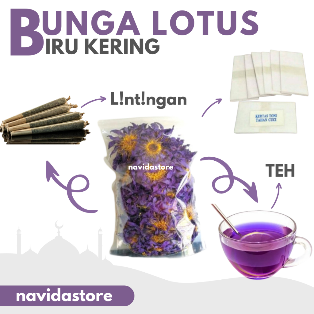 

BUNGA LOTUS BIRU KERING / BUNGA LOTUS KERING BIRU / BUNGA LOTUS FOR SMOKE AND TEA / DRIED BLUE LOTUS FLOWER TEA / TEH BUNGA LOTUS