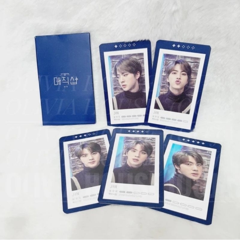 Photocard Jin BTS 5th Muster 2019 Potrait Guestbook Card Set BTS Jin Navy