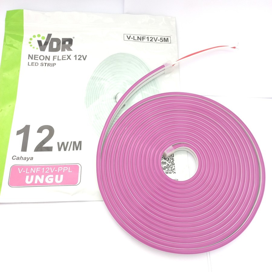 LAMPU LED NEON FLEX LED STRIP FLEXIBLE 5 METER DC 12 V UNGU