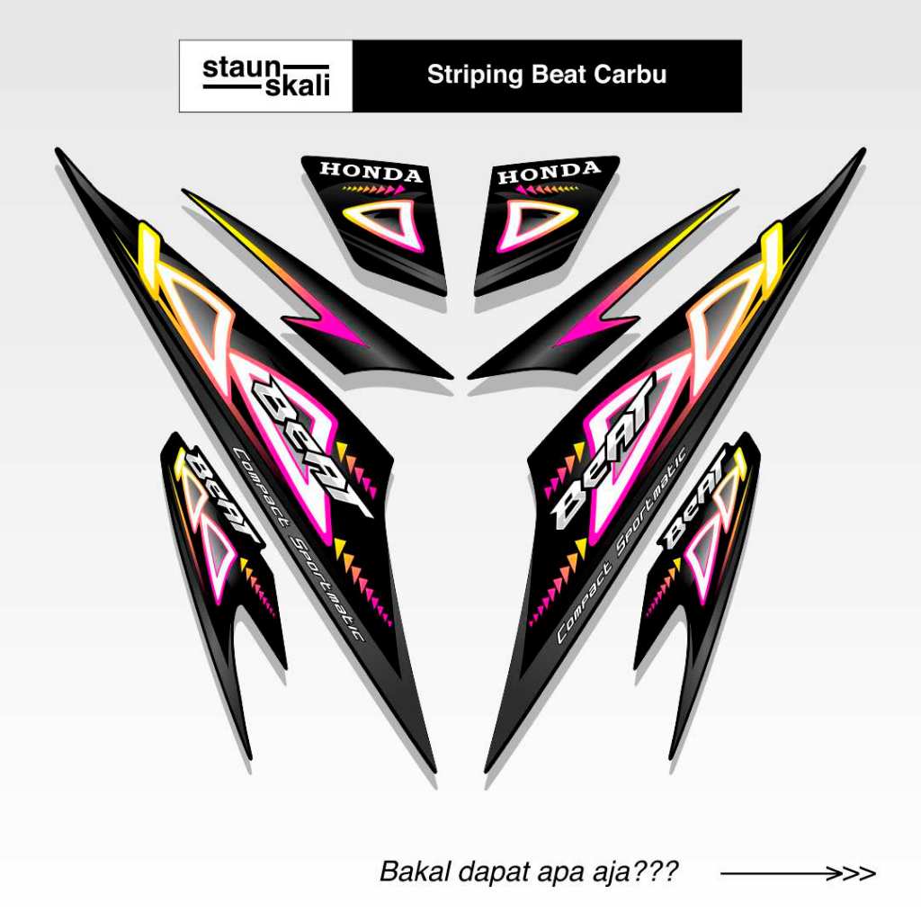 Striping Beat Karbu 110 Variasi (7) 2008 2009 2010 2011 2012 Vietnam Carbu Style Icon Thailand Api A