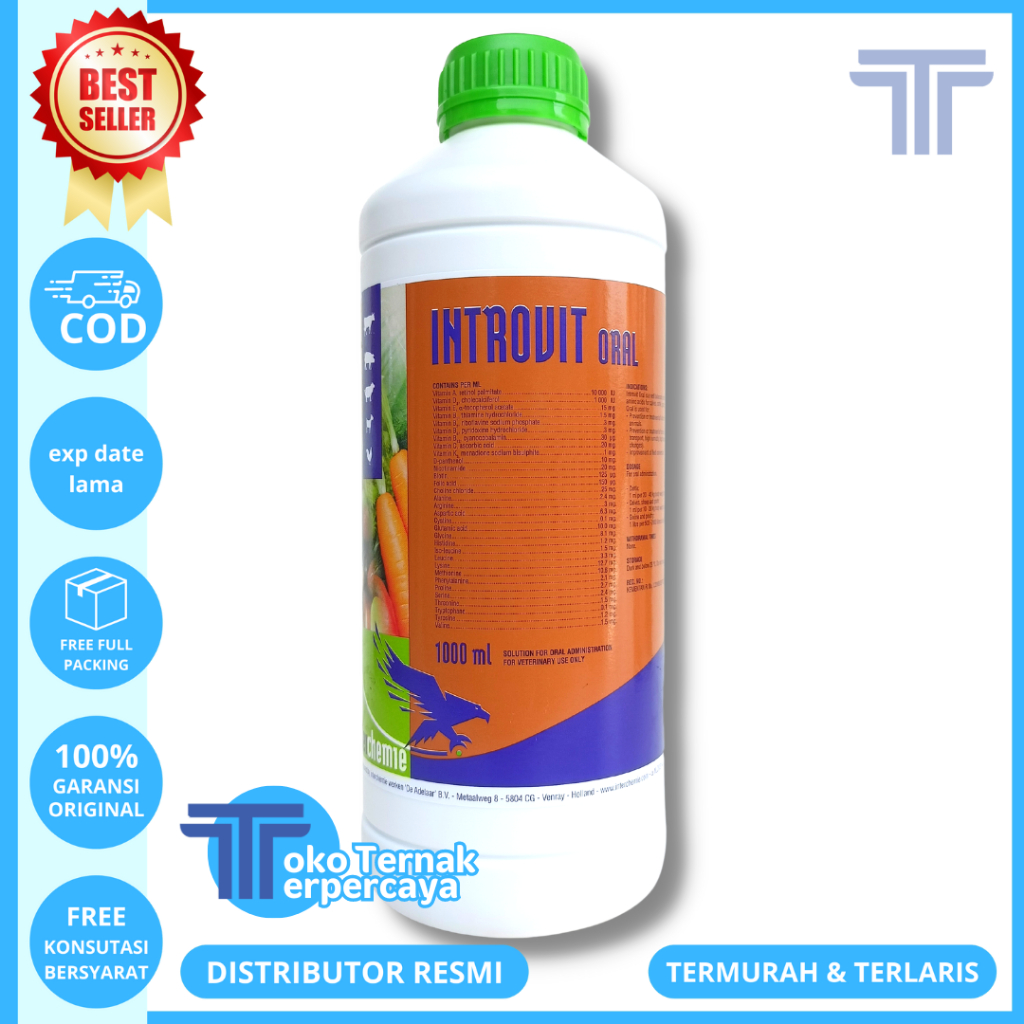 INTROVIT ORAL 1 Liter Multivitamin & Asam Amino Mempercepat Pertumbuhan dan Meningkatkan Produksi He