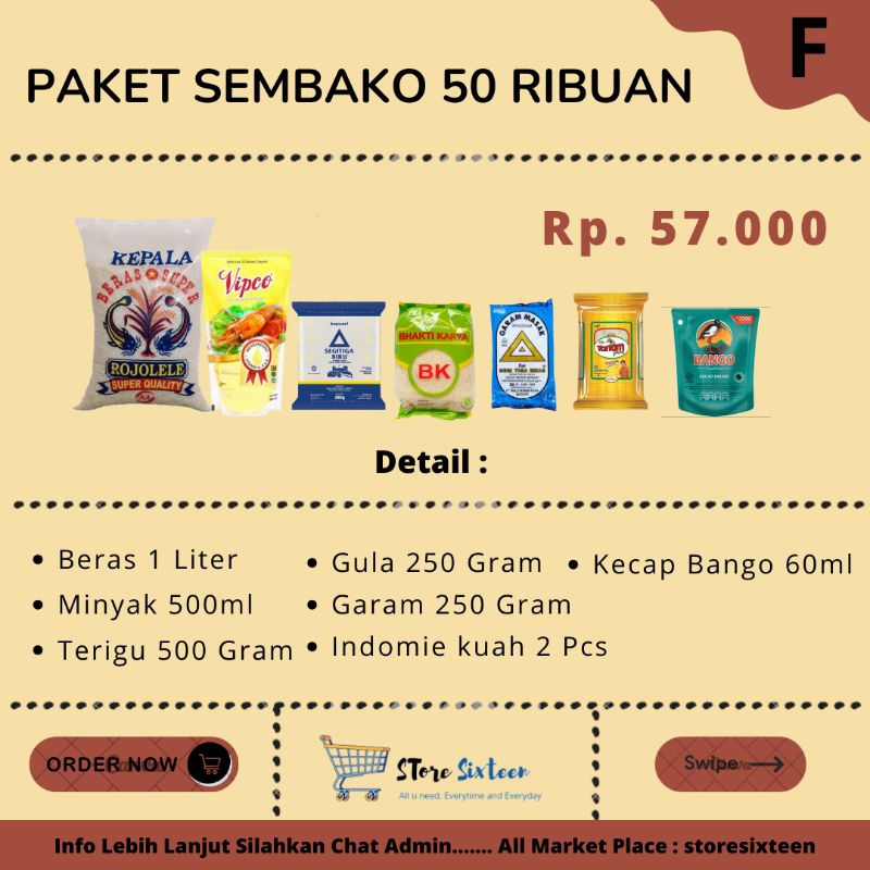 

Paket Sembako Murah 50Ribu F / Paket Sembako Murah By Storesixteen