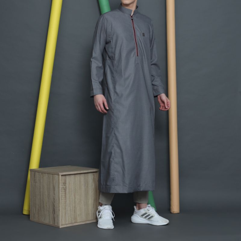 jubah assyauqie jubah pria gamis pria dewasa jubah semi woll gamis lengan ziper gamis assyauqie