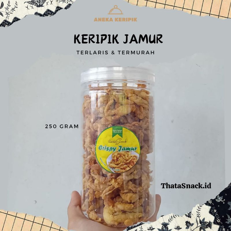 

Keripik Jamur Tiram, Krispy Jamur ,Keripik Jamur Termurah tanpa Bahan Pengawet, 100 gram, 250 gram, 500 gram, 1 kg