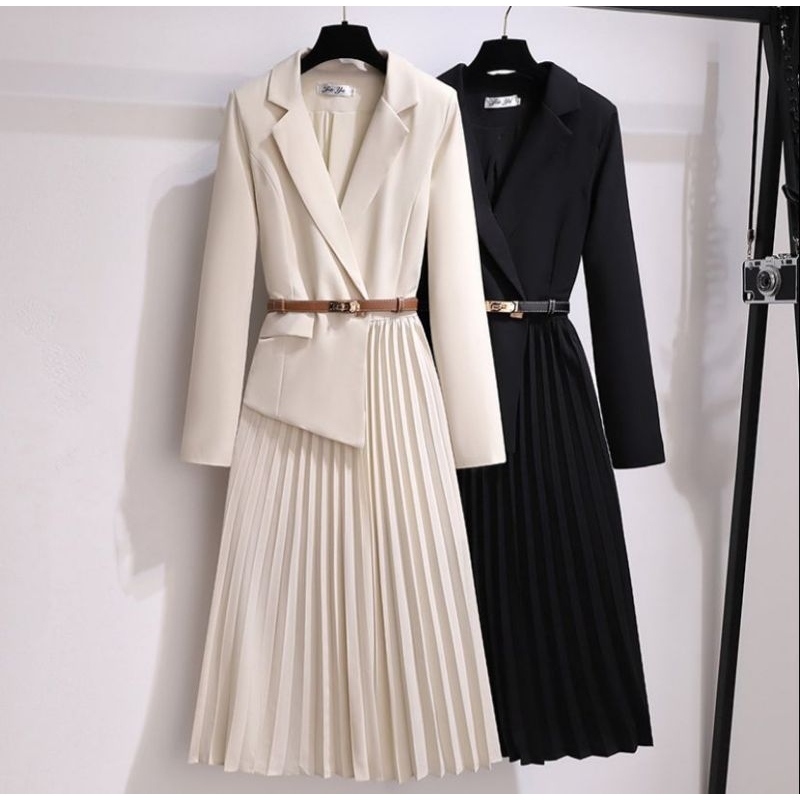 DRESS BLAZER WANITA PLISKET IMPORT PREMIUM