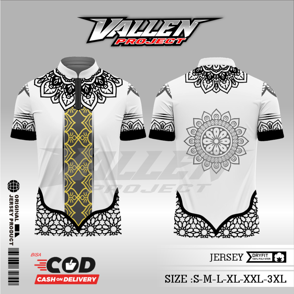 BAJU KEMEJA KOKO PRIA DEWASA DAN ANAK / MOTIF PUTIH HITAM GOLD EMAS TANGAN PANJANG DAN PENDEK / JERS