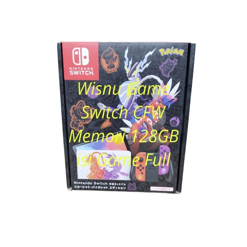Nintendo Switch Oled Console Pokemon Scarlet CFW Memori 128GB Isi Game Full