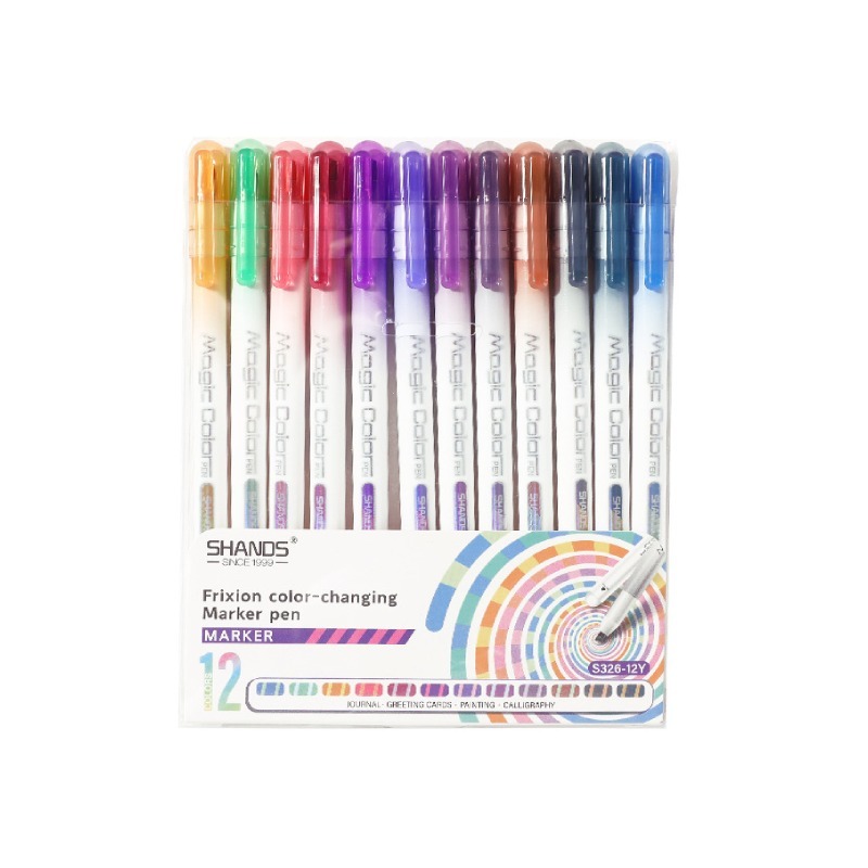 

Magic Frixion Color Changing Marker Pen Set 12pcs | Spidol Berubah Warna Set 12 Tinta Frixion | Untuk Highlight/Headline/DIY/Jurnal/Art/Mewarnai