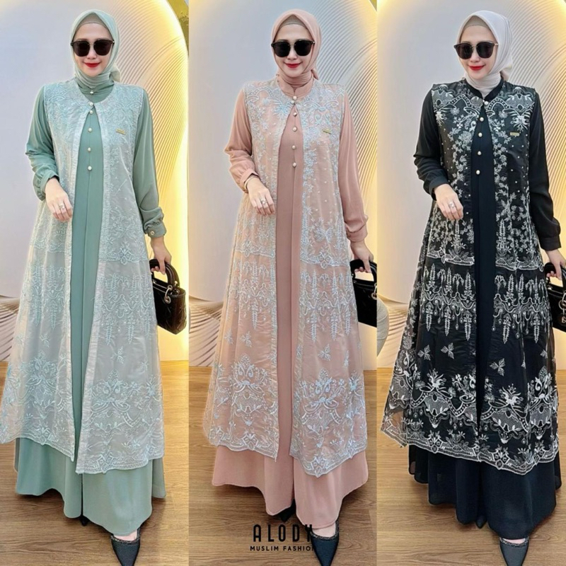 anisa dress 2in1 Alody rompi lepas