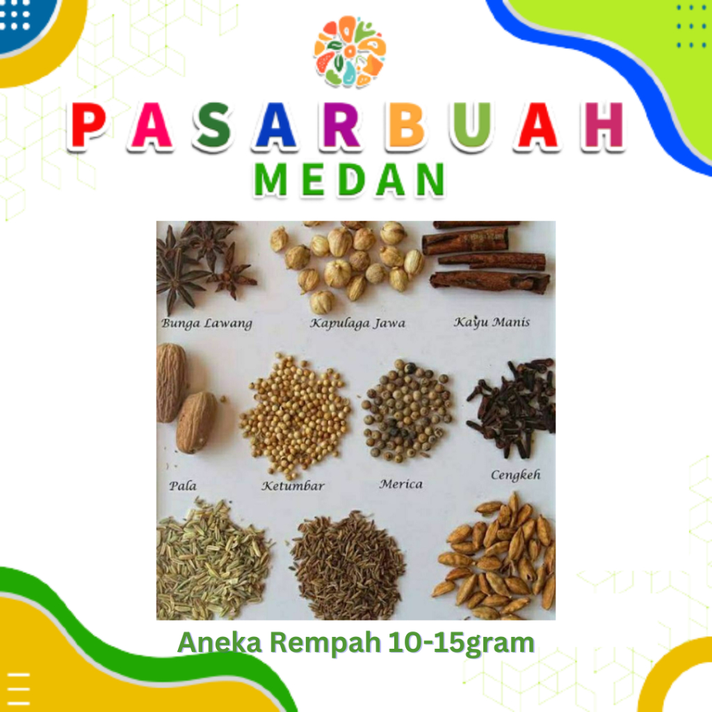 

Bumbu Dapur Rempah Ketumbar/Jinten/Kayu Manis/Lada/Cengkeh/Biji pala/Kembang Lawang/Kapulaga/Kluwek/Lada Hitam/Asem