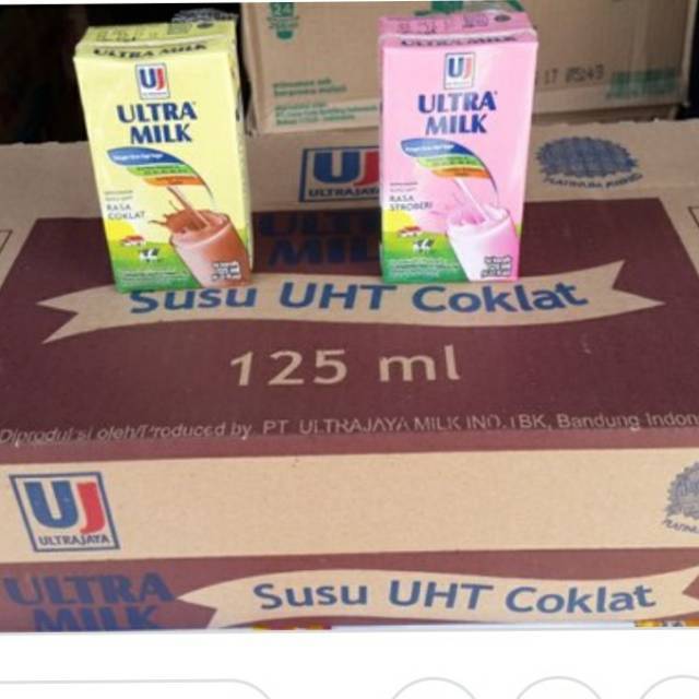 

1 kardus Ultra Milk rasa strawberry dan cokelat