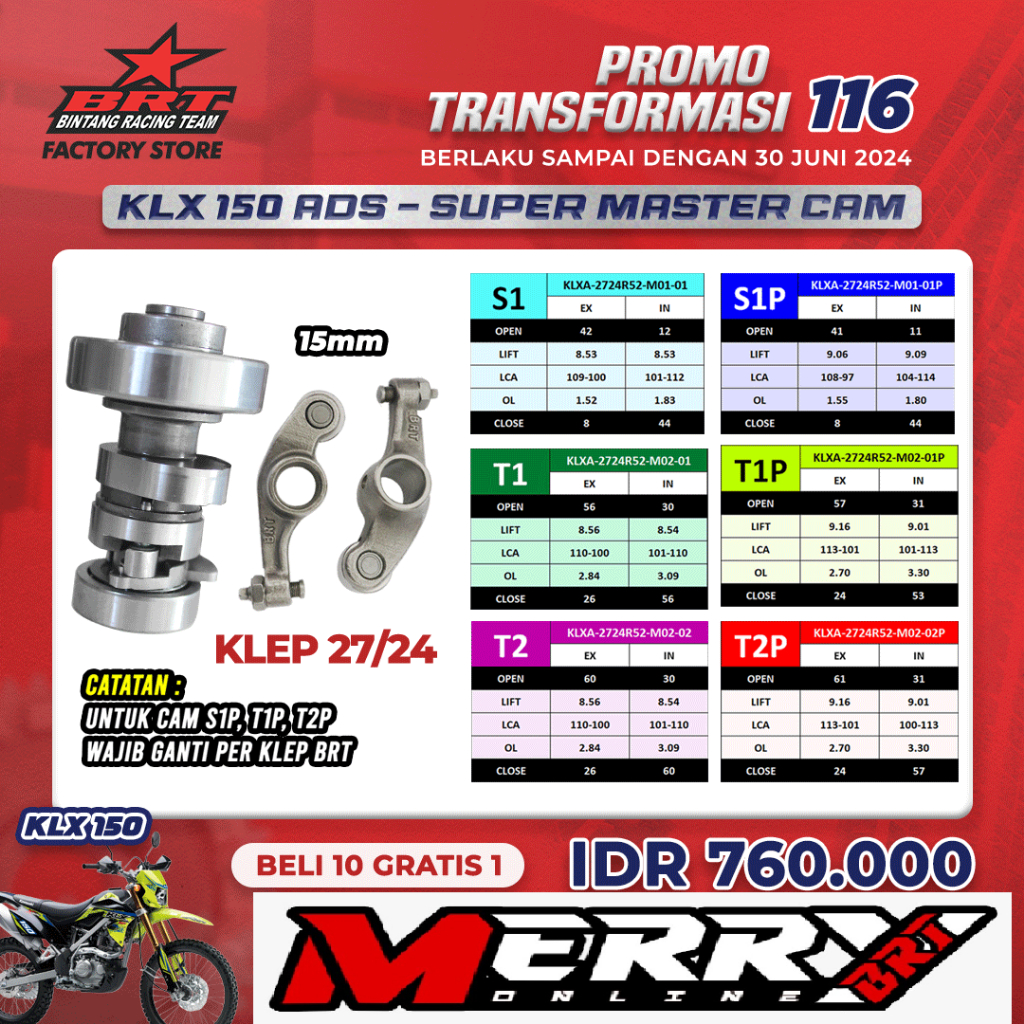 Super Master Cam BRT Noken as ADS KLX 150