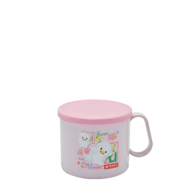 Ready Lion Star Gelas Mug Cangkir Tempat Air Minum Anak Lucu Plastik GL19 Kiwi Mug S 3 ml Dengan Tut