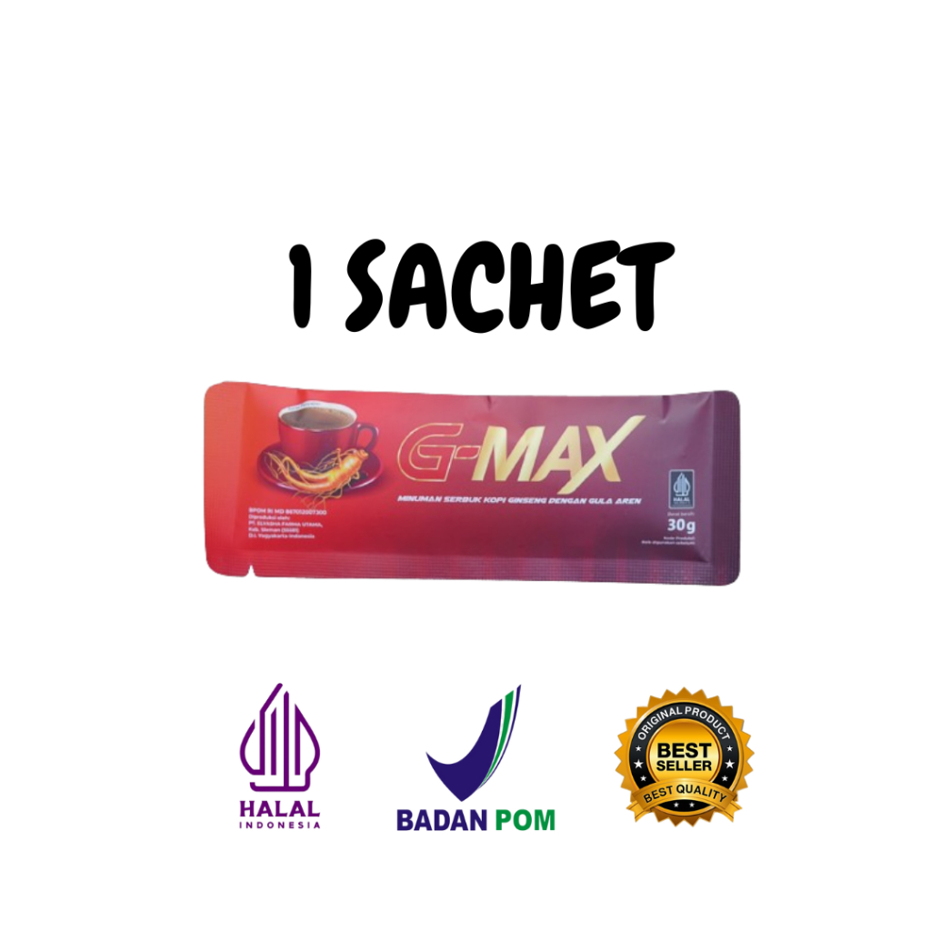 

G-Max Kopi Ginseng GMax 1 Sachet Kopi Stamina Pria Dewasa