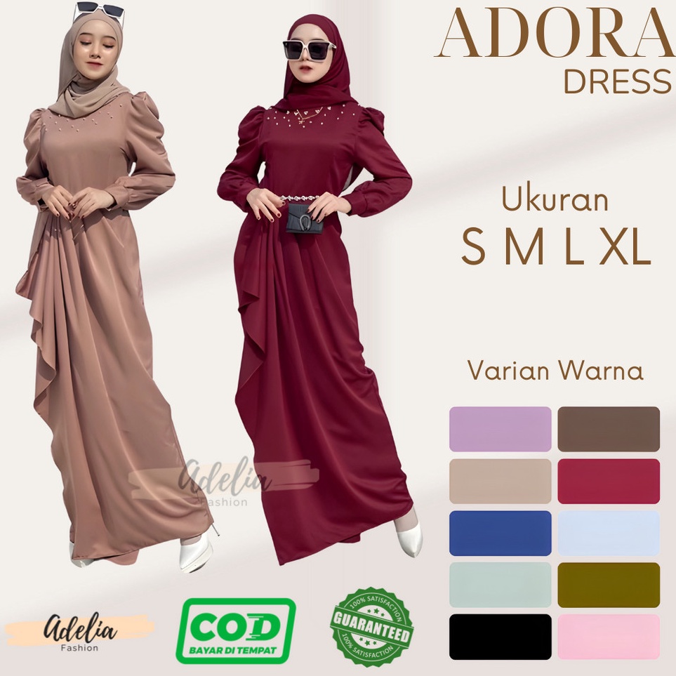 ART U18F BEST SELLER ADORA DRESS BRIDESMAID PAYET MUTIARA  GAUN PESTA VIRAL MEWAH MUSLIMAH BAHAN BER