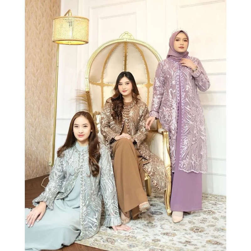 Febiola Dress - Gamis Pesta - Baju Brukat terbaru - Seragam Bridesmaid - Pakaian Kondangan - Tanahab
