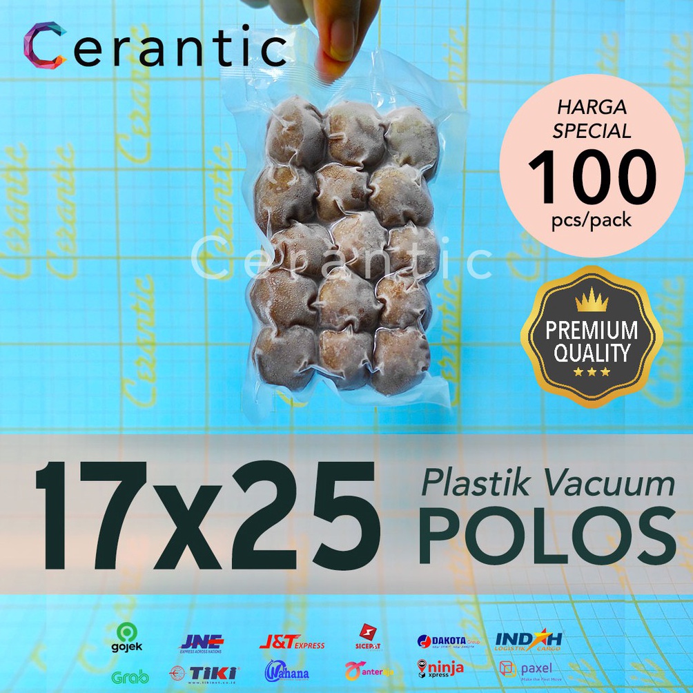 ART V73C Plastik Vacuum POLOS 17x25  Plastic Vacum Bag 17 x 25 cm isi 1
