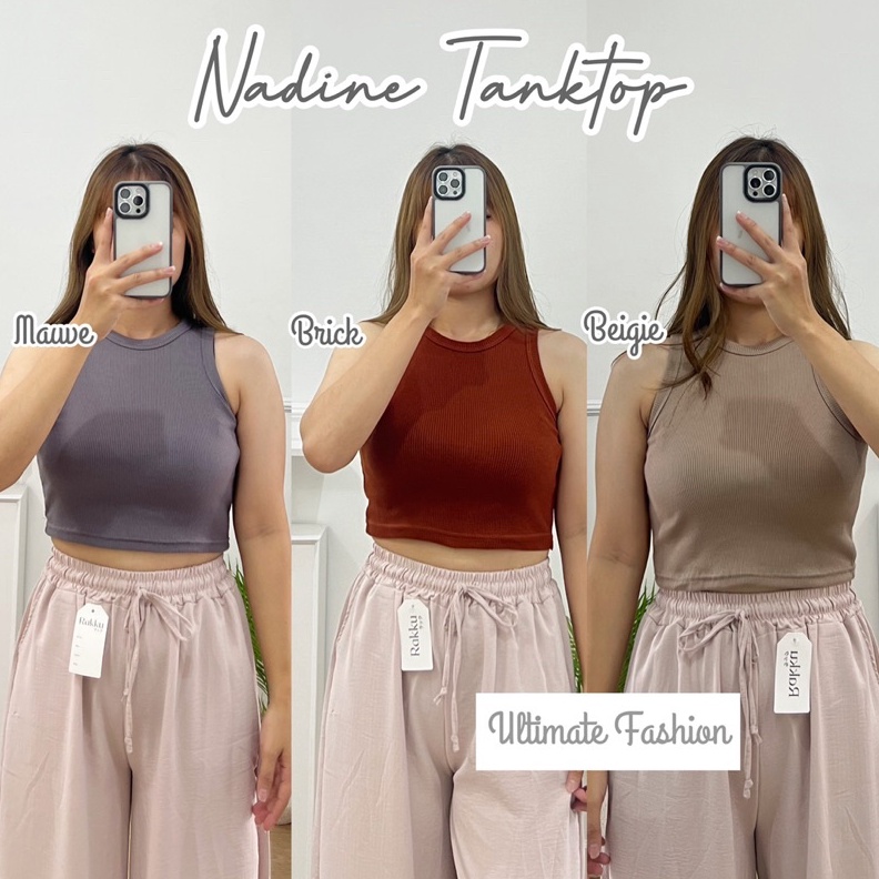 ART B93F Nadine Tanktop Knit  Tank Top Crop  Baju Atasan Knit Dalaman Wanita Korean Top Kekinian