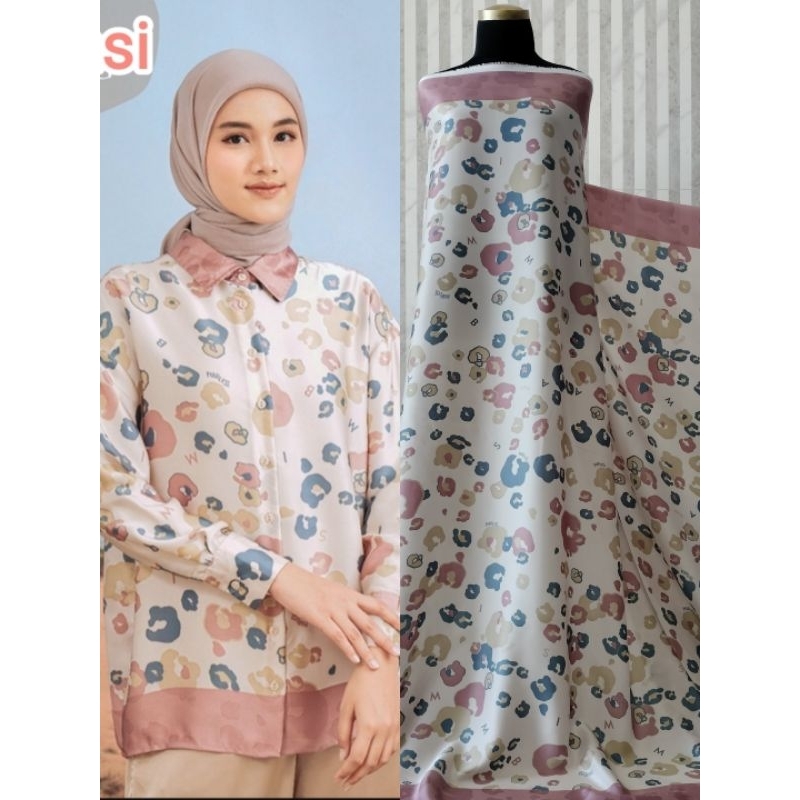 Kain Meteran Bahan Arm Silk Motif Original Brand Geulis seri Lion King