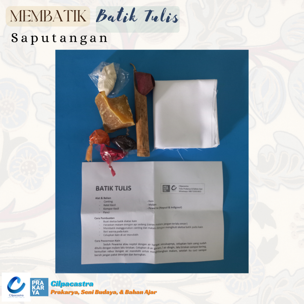 Paket Batik Tulis Lengkap, Alat Membatik, Alat Batik, Canting Malam Neptol Kain Pengikat Warna