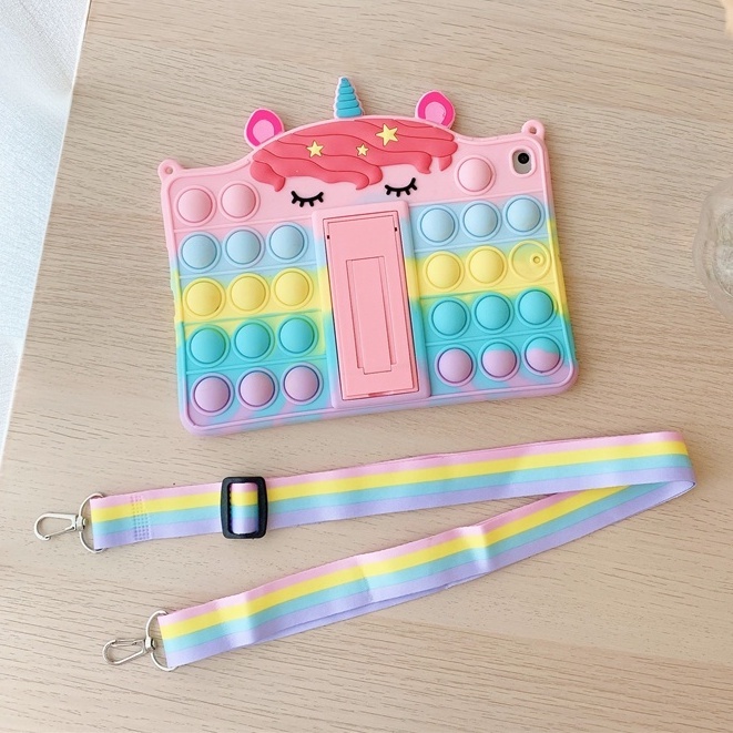 Pop It Case Tab A8 2019 T295 T290 Lucu, Anti Stres, Ada Tali Strap