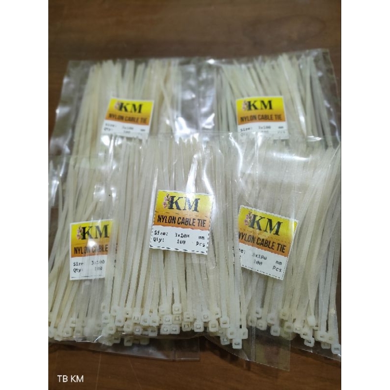 

Kabel ties nylon multifungsi cable ties nylon merk KM uk 3x100mm(10cm)harga per pak