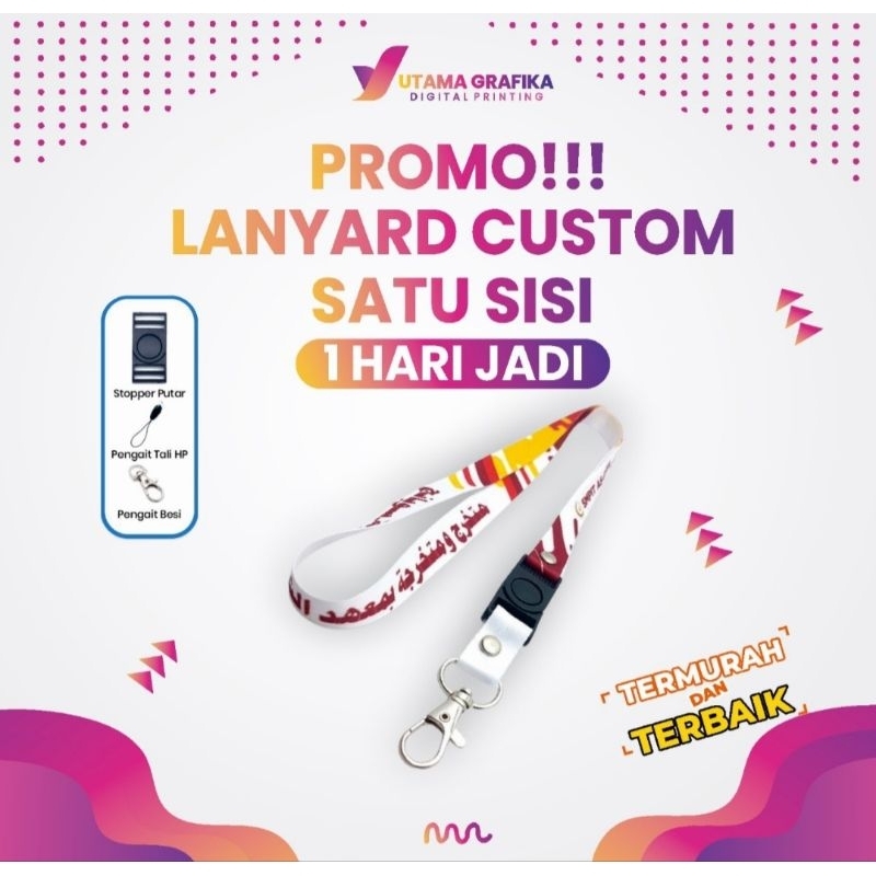 Lanyard/Tali Id Card Custom satu sisi
