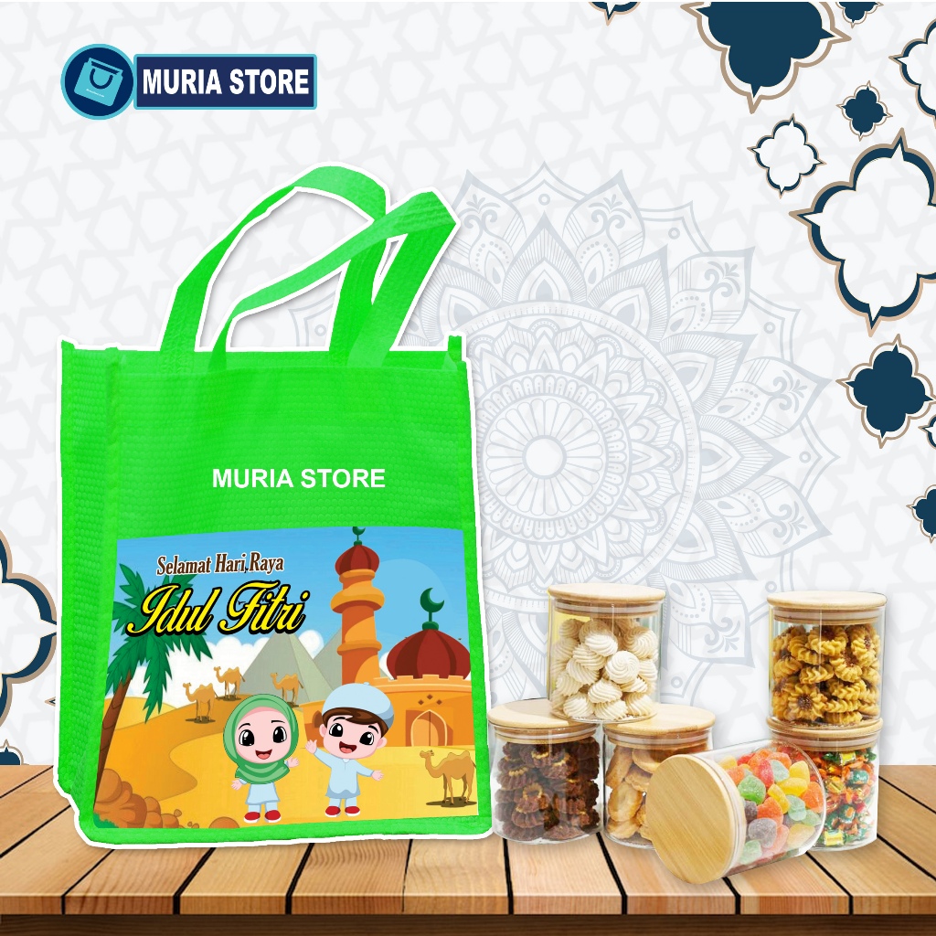 

TAS GOODIE BAG BINGKISAN PARCEL LEBARAN IDUL FITRI HB UK 20 X 14 x 25 SIAP KIRIM