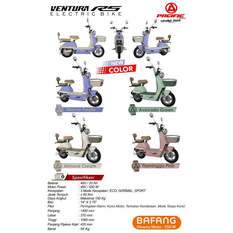 Sepeda Listrik Pacific VENTURA R5 E bike New Colour