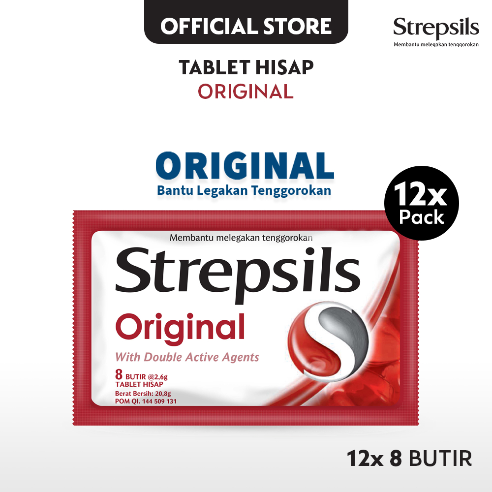 

Strepsils Original 8s x12 - Permen (Tablet Hisap) Pelega Tenggorokan