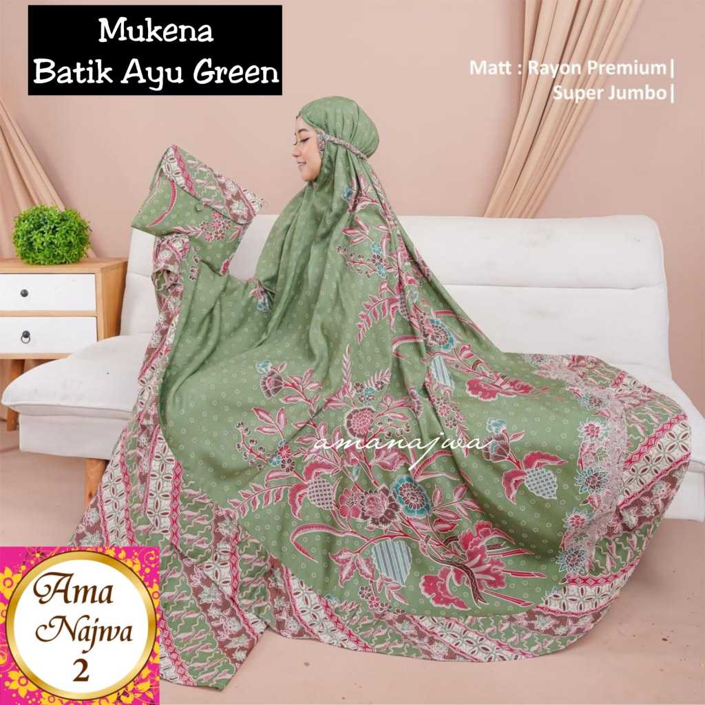 ayu mukena mukenah rukuh rukoh batik rayon motif ukuran big size super jumbo bigsize adem nyaman wan