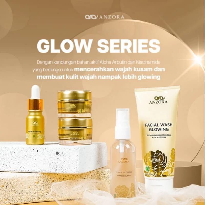 Anzora/Anzora skincare/Skincare anzora paket glow/acne