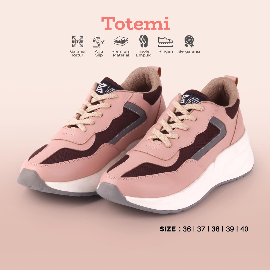 Kuzatura - Marche Sepatu Casual Sneakers Wanita Sport Shoes Tinggi Sol 5cm