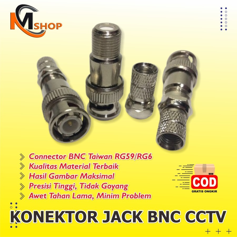 Connector BNC CCTV Taiwan / Konektor BNC CCTV Drat Original