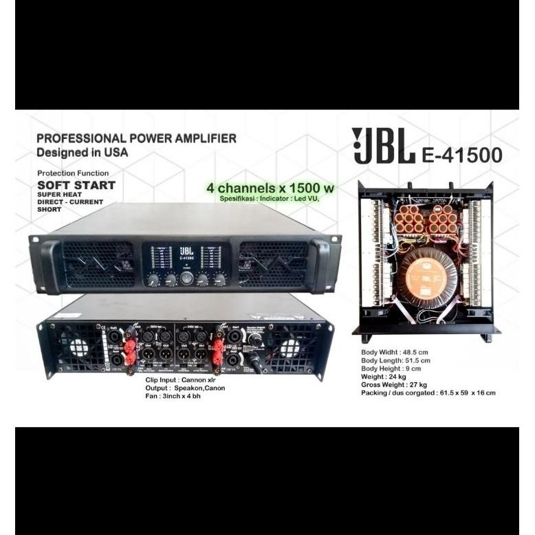 POWER AMPLIFIER JBL E 41500 / E41500 4CH CLASS H ORIGINAL JBL
