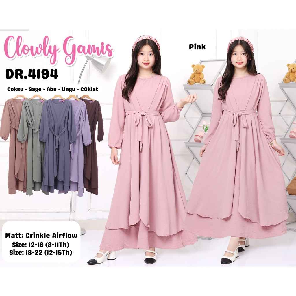 ( 7 - 15 Th ) HARGA 3 PCS GROSIR DRESS GAMIS FASHION ANAK PEREMPUAN / BAJU ANAK PEREMPUAN TANGGUNG T