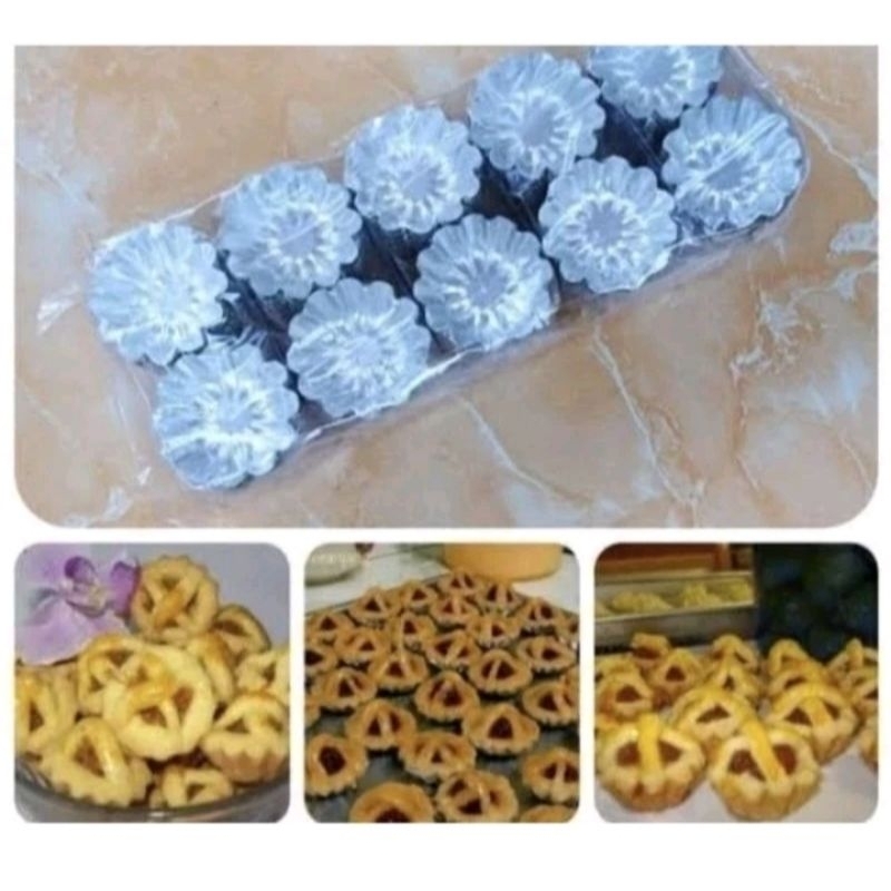 Cetakan kue nastar bulat model bunga/Cetakan kue kering