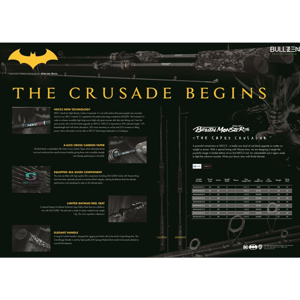 Stick Joran Pancing Spinning BULLZEN BATMAN THE CAPED CRUSADER