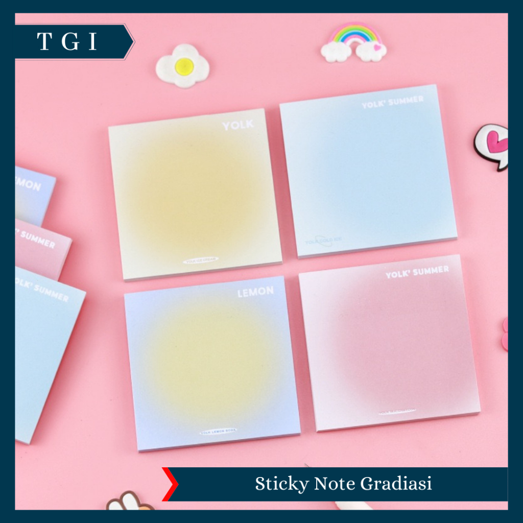 

TGI - STICKY NOTES MEMOPAD PERSEGI MOTIF UNIK SERBAGUNA STICKY NOTE GRADIASI KERTAS MEMO TEMPEL KARAKTER LUCU