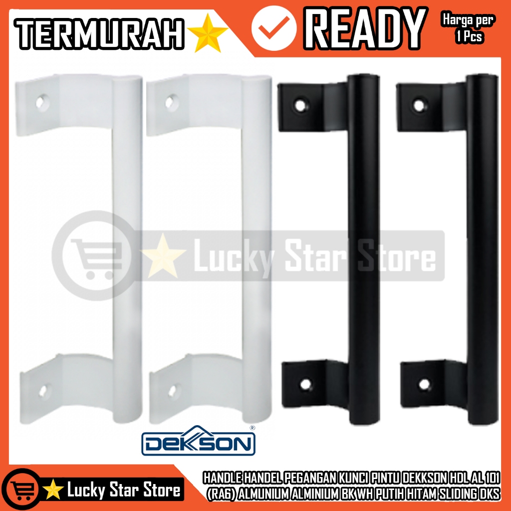 Handel Dekson Sliding Pintu Handle Dekkson HDL AL 101 (RA6) BK WH Alumunium Aluminium Hitam Putih Ga