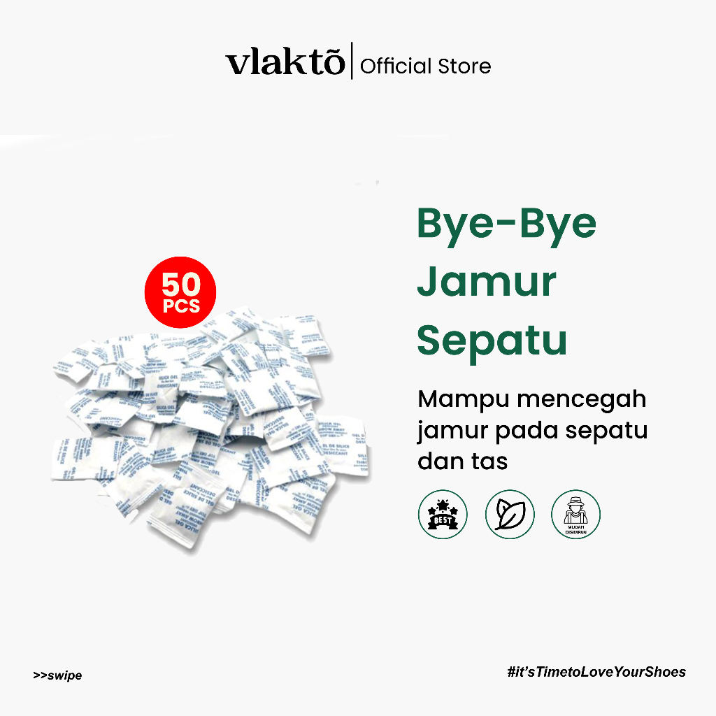 Vlakto Silica Gel - Natural Silica Gel / Penyerap Lembab Sepatu dan Tas